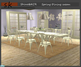 Sims 2 — PB Spring Dining Cream by ShinoKCR — Matching recolors in cream Added a recolor of the chair in the wood of the