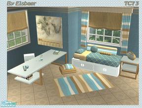 Sims 2 — Mira Oala in Blue TC73 by Eisbaerbonzo — Mira\'s beautiful teen room meshes in blue. Textures from Texture