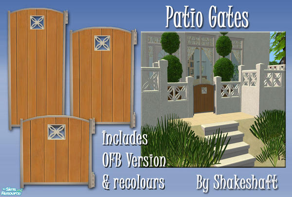Sims 2 — Patio Gates by Shakeshaft — A set of gates to match my Patio Stone Walls, 3 sizes Small, Medium and Tall, the