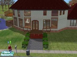 Sims 2 — Artsy Lane by FrozenStarRo — A beautiful town home, featuring a wonderful deck over a pond. There is plenty of