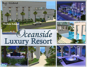 Sims 2 — Oceanside Luxury Resort - 6 Room Hotel by Illiana — Oceanside sits on a 5x5 beach lot. 6 Rooms ranging from