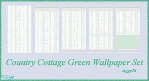 Sims 2 — Country Cottage Green Wallpaper by ziggy28 — A set of 5 wallpapers in the Country Cottage design but this time