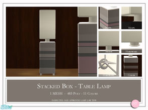 Sims 2 — Stacked Box Table Lamp by DOT — Stacked Box Table Lamp. 1 MESH Plus Recolors. Sims 2 by DOT of The Sims