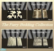 Sims 2 — The Furry Bedding Collection by ziggy28 — A set of 4 furry beddings to keep your sims warm on those cold winter