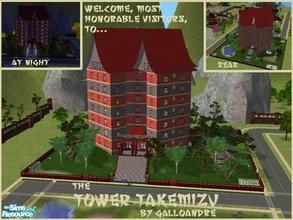 Sims 2 — Tower Takemizu by Galloandre — With its pagoda roofs,this remarkably-designed hotel really stands out in the