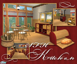 Sims 2 — SFH Kitchen by Murano — Rustic country kitchen with many new meshes. All base game compatible!
