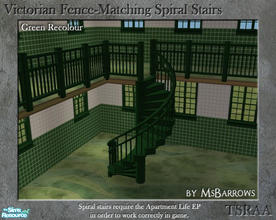 Sims 2 — Victorian Spiral Stairs - Green Recolour by MsBarrows — A spiral staircase created to match my Victorian Porch