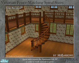 Sims 2 — Victorian Spiral Stairs - Oak Recolour by MsBarrows — A spiral staircase created to match my Victorian Porch