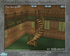 Sims 2 — Victorian Spiral Stairs - Pine Recolour by MsBarrows — A spiral staircase created to match my Victorian Porch