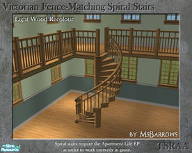 Sims 2 — Victorian Spiral Stairs - Light Wood Recolour by MsBarrows — A spiral staircase created to match my Victorian