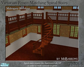 Sims 2 — Victorian Spiral Stairs - Mahogany Recolour by MsBarrows — A spiral staircase created to match my Victorian