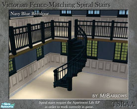 Sims 2 — Victorian Spiral Stairs - Navy Blue Recolour by MsBarrows — A spiral staircase created to match my Victorian