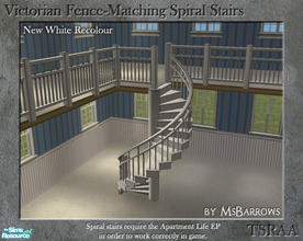 Sims 2 — Victorian Spiral Stairs - New White Recolour by MsBarrows — A spiral staircase created to match my Victorian