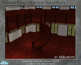 Sims 2 — Victorian Spiral Stairs - Rosewood Recolour by MsBarrows — A spiral staircase created to match my Victorian