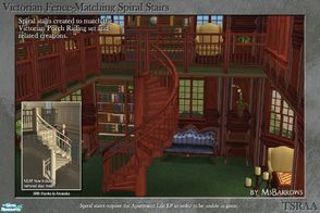 Sims 2 — Victorian Fence-Matching Spiral Stairs by MsBarrows — A spiral staircase created to match my Victorian Porch