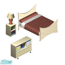 Sims 1 — CK Love creme by STP Carly — Includes: Bed, Lamp, Endtable, Dresser