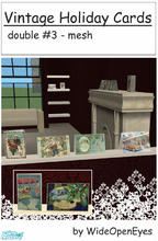 Sims 2 — Vintage Xmas Cards - Double 03 by wideopeneyes — Decorate your Sims homes for the holiday season with these