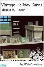 Sims 2 — Vintage Xmas Cards - Double 01 by wideopeneyes — Decorate your Sims homes for the holiday season with these