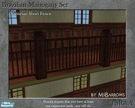 Sims 2 — Brazilian Mahogany Set - Victorian Fence by MsBarrows — A low fence to match the Victorian Porch