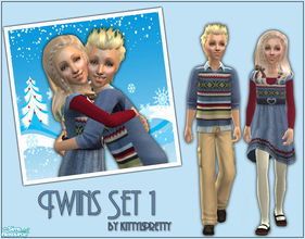 Sims 2 — Twins Set 1 by kittyispretty69 — A set of holiday themed outfits for boy/girl twins made from Maxis meshes