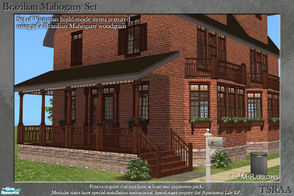 Sims 2 — Brazilian Mahogany Set by MsBarrows — A set of my Victorian build mode items textured using jsf\'s Brazilian