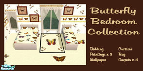 Sims 2 — Butterfly Bedroom Collection by shadow66 — This is another mini-furnishing set consisting of: Bedding (Single