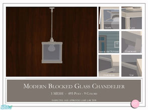 Sims 2 — Modern Blocked Glass Chandelier by DOT — Modern Blocked Glass Chandelier Lighting. 1 MESH Plus Fun Recolors.