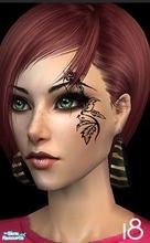 Sims 2 — Tattoo 18 by *Holly — 20 small face tattoos. All tattoos are wearable for teen, young adult, adult and elderly,