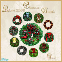 Sims 2 — Advent 2008!-  \"S\'no place like home\" - Christmas Wreaths by Elena. — 1 mesh (included in set) and