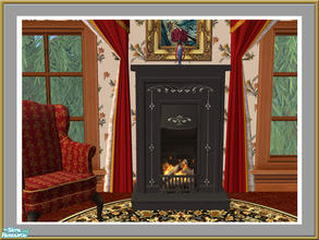 Sims 2 — Victorian Style Fire - Single Mesh by Shakeshaft — Part of a set of Victorian Styled Fire Surrounds, set