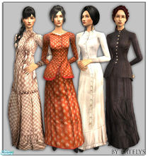 Sims 2 — FS 59 - Part 1 - Victorian by katelys — 4 /more or less/ late victorian dresses for adult women and 3 new