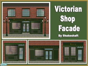 Sims 2 — Victorian Shop Facade by Shakeshaft — Create an Old Fashioned Shop Front with this collection of Windows and