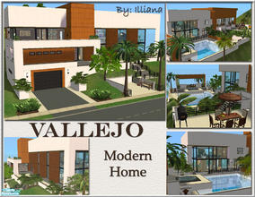 Sims 2 — Vallejo - Modern 3 Bed Home by Illiana — Beautiful modern home includes pool, hot tub, landscaping, attached
