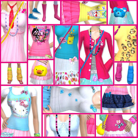Sims 2 — Harajuku SuperSet by simal10 — This set includes all teen & adult versions of my Rave,Vivid and Rainbow