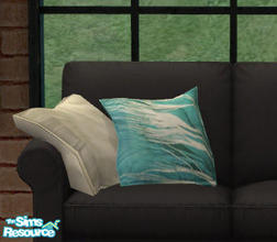 Sims 2 — Floppy Accent Cushions Recolors Set 2 - Blue Swig by Simaddict99 — blue base with white