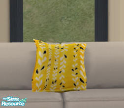 Sims 2 — Floppy Accent Cushions Recolors - Yellow & Black by Simaddict99 — yellow base with black & white pattern
