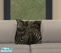 Sims 2 — Floppy Accent Cushions Recolors - Black & White Swirl by Simaddict99 — black base with white swirly design