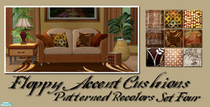 Sims 2 — Floppy Accent Cushions Recolor Set Four by Simaddict99 — my fourth (and I think final) recolor set featuring