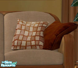 Sims 2 — Floppy Accent Cushions Recolor Set Four - Beige Checker by Simaddict99 — beige and tan checkered