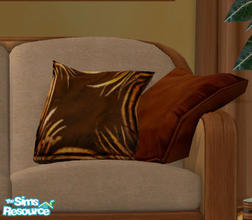 Sims 2 — Floppy Accent Cushions Recolor Set Four - Brown Grasses by Simaddict99 — brown base with golden grasses