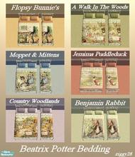 Sims 2 — Beatrix Potter Bedding Set by ziggy28 — A set of bedding using the drawings and paintings of Beatrix Potter.