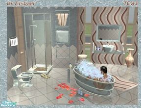 Sims 2 — AmvE Blues Glass Bathroom TC83 by Eisbaerbonzo — AmvE Glass Bathroom in blue steel and blue glass with some wavy