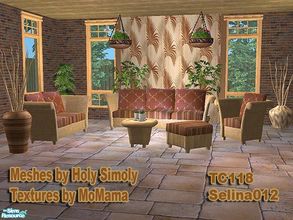 Sims 2 — TC118 - Garden Patio Set by selina012 — Made for the Texture Challenge 118. Set consists of, sofa, loveseat,