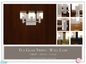Sims 2 — Tea Glass Triple Wall Lamp by DOT — Tea Glass Triple Wall Lamp. 1 MESH Plus Recolors. Sims 2 by DOT of The Sims