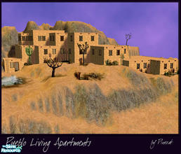 Sims 2 — Pueblo Living Apartments by Pinecat — <B>Step back in time to a simpler lifestyle!</b> Four 2-3 BR