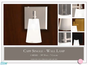 Sims 2 — Capp Single Wall Lamp by DOT — Capp Single Wall Lamp 1 MESH Plus Recolors. Sims 2 by DOT of The Sims Resource.