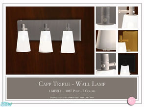 Sims 2 — Capp Triple Wall Lamp by DOT — Capp Triple Wall Lamp 1 MESH Plus Recolors. Sims 2 by DOT of The Sims Resource.