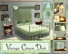 Sims 2 — Vintage Charm Dark by Cashcraft — Vintage Charm Dark is a set recolor of my Vintage Charm Bed & Bath sets.