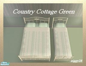 Sims 2 — Country Cottage Green Bedding by ziggy28 — Country Cottage bedding in green to match the Country Cottage Green