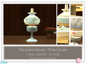 Sims 2 — Victoria Glass by DOT — Victoria\'s Glass Table Lamp Plus Recolors. Sims 2 by DOT of The Sims Resource.